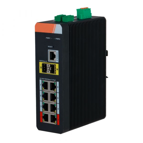 X-Security Switch Administrável 8 Portas PoE RJ45 Gigabit + 2 Portas Gigabit SFP