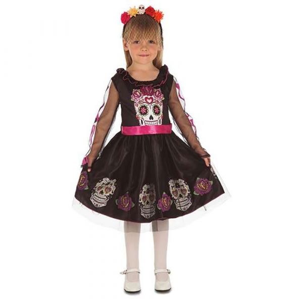 Mom Fantasia De Menina Caveira De Açúcar 5-6 Anos Multicolor