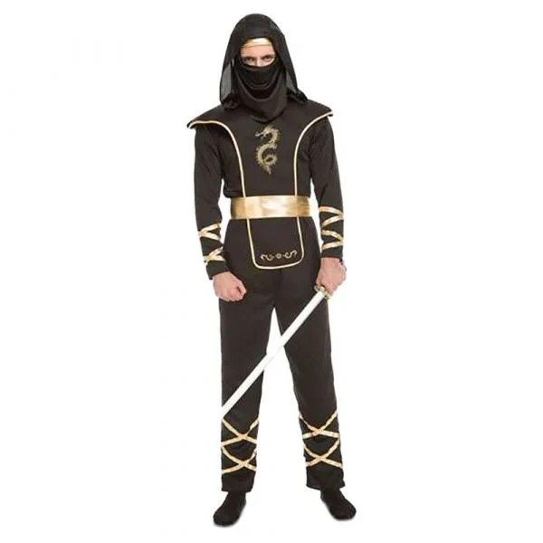 Viving Costumes Black Ninja Disfarce Homem Preto XS