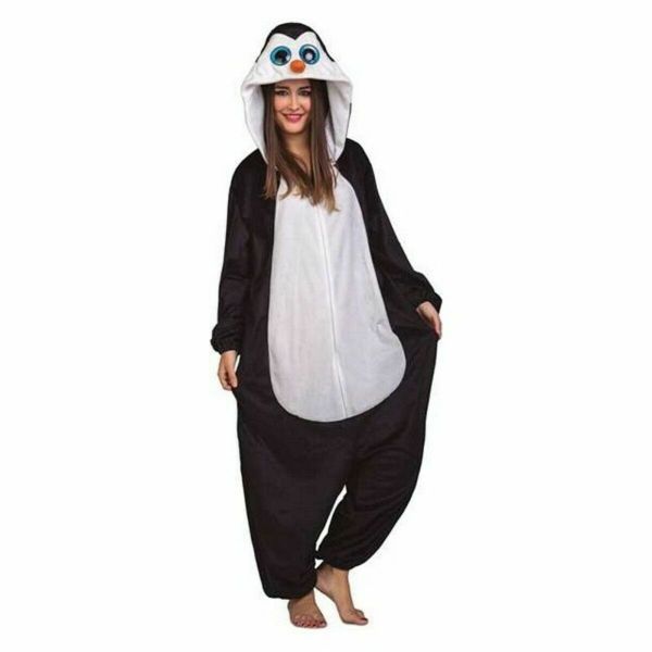 Viving Costumes Big Eyes Mono Pingüino With Hood Disfarce Mulher Preto S