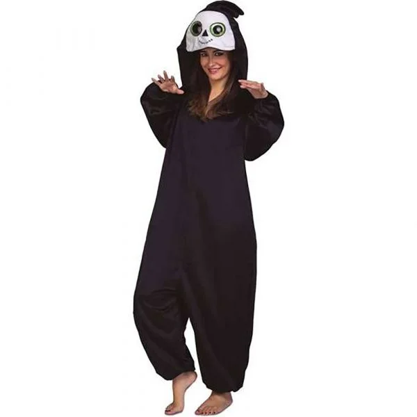Viving Costumes Big Eyes Ghost Moin With Hood Disfarce Mulher Preto S