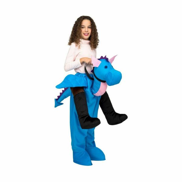 Viving Costumes Ride-on Dragon Disfarce Criança Azul 10-12 Anos