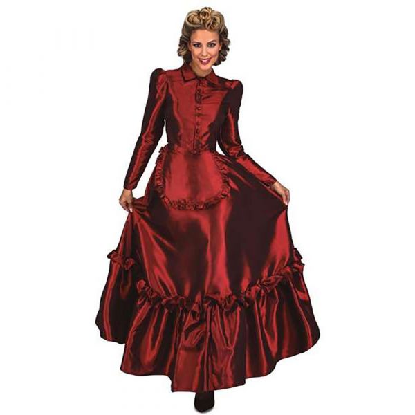 Viving Costumes West Scarlet Lady Disfarce Mulher Vermelho M-L