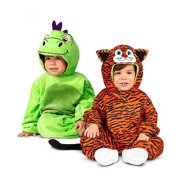 Viving Costumes Dragon-tigre Reversible Disfarce Bebé Verde 12-24 Meses
