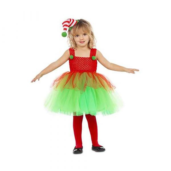 Viving Costumes Elf Tutu Disfarce Junior Vermelho 3-4 Anos