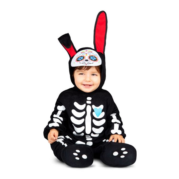 Viving Costumes Bunny Day Of The Dead Disfarce Bebé Preto 0-6 Meses