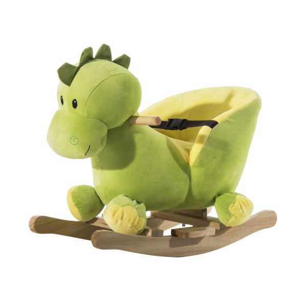 HomCom Cavalito de Baloiço bebé de Dinossáurio de Peluche +18m