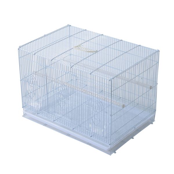 PawHut Gaiola Pássaros 60 x 41 x 41 cm Branco Ferro e PP