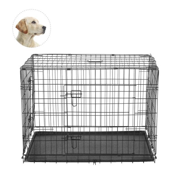 PawHut Gaiola de Transporte Preto, ABS Aço 106 x 71 x 76 cm com 1 Tabuleiro