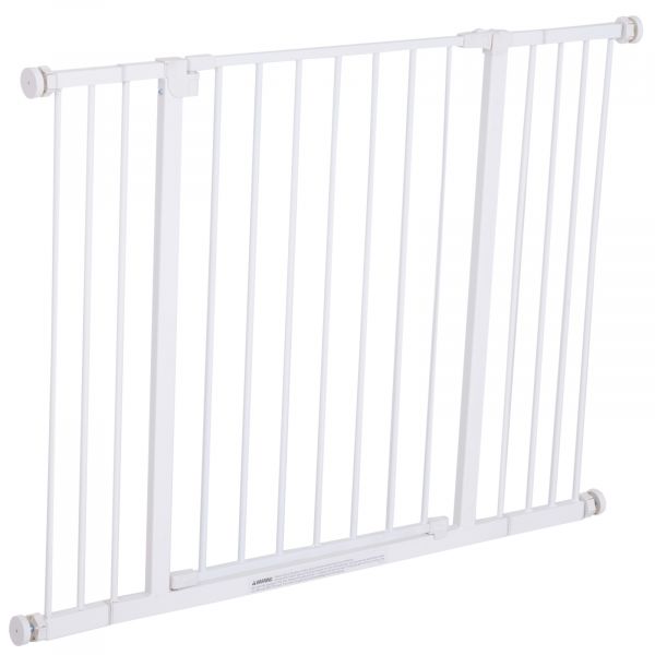 PawHut Barreira de Segurança Extensível Portas e Escadas Metálicas 72-107x76cm