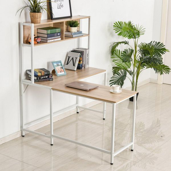 HomCom Secretaria em L Multifuncional Minimalista 140x125x149 cm Madeira - 836-187V80ND