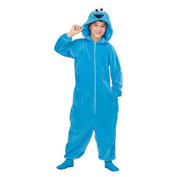 Viving Costumes Cookie Monster Pajamas Disfarce Junior Azul 5-6 Anos