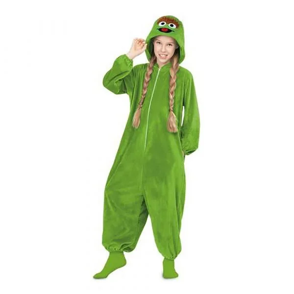 Viving Costumes Pijama Oscar El Gruñón Disfarce Junior Verde 7-9 Anos