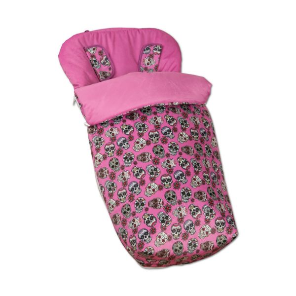 Babyline Saco para Carrinho com Luvas Lovely Skull Fucsia