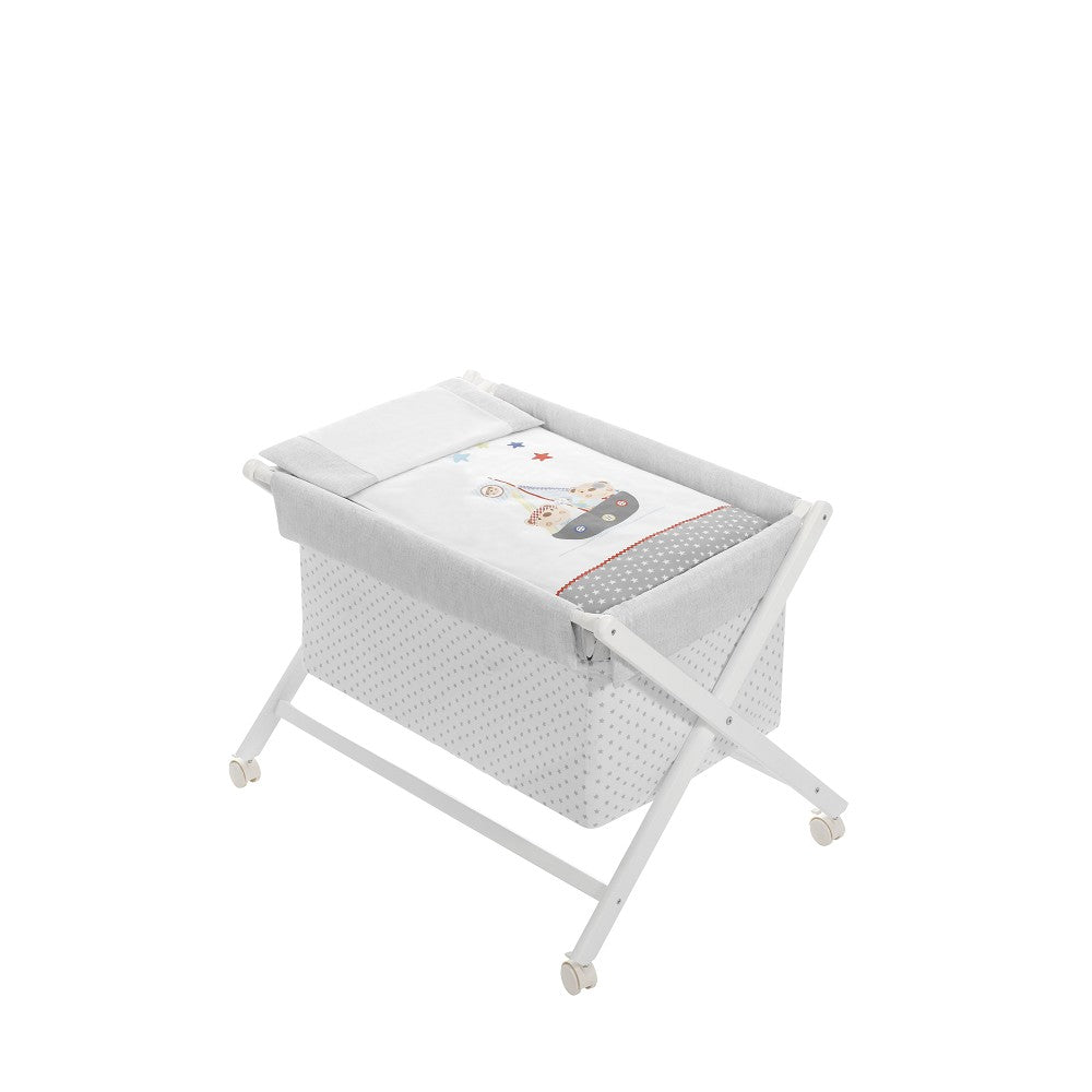 Berço Branco Faia+Lençóis+Vestimenta+Colchão Pirata Interbaby