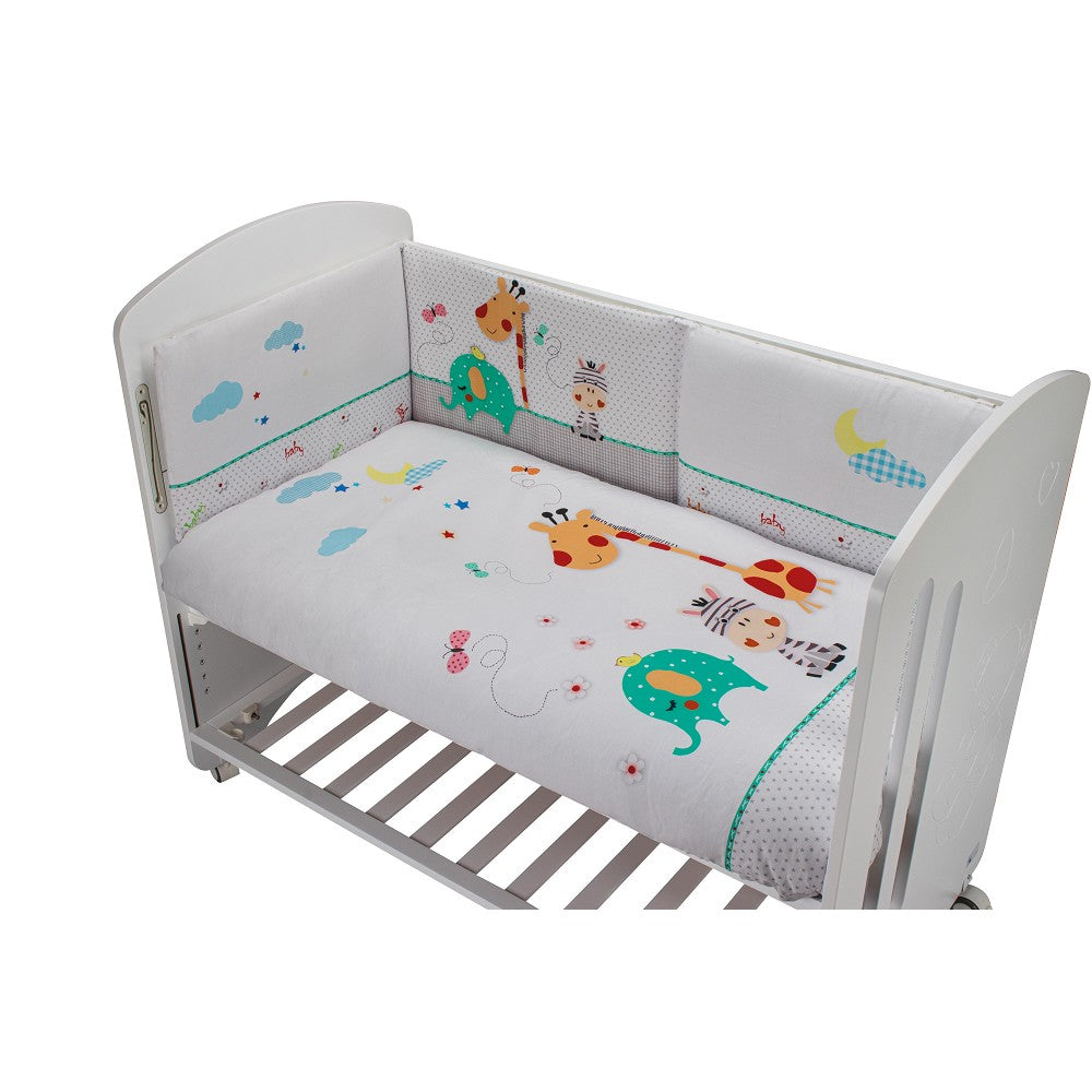 Conjunto 2 Pçs Amovivel (Colcha+Protetor De Cama) Jungla Interbaby