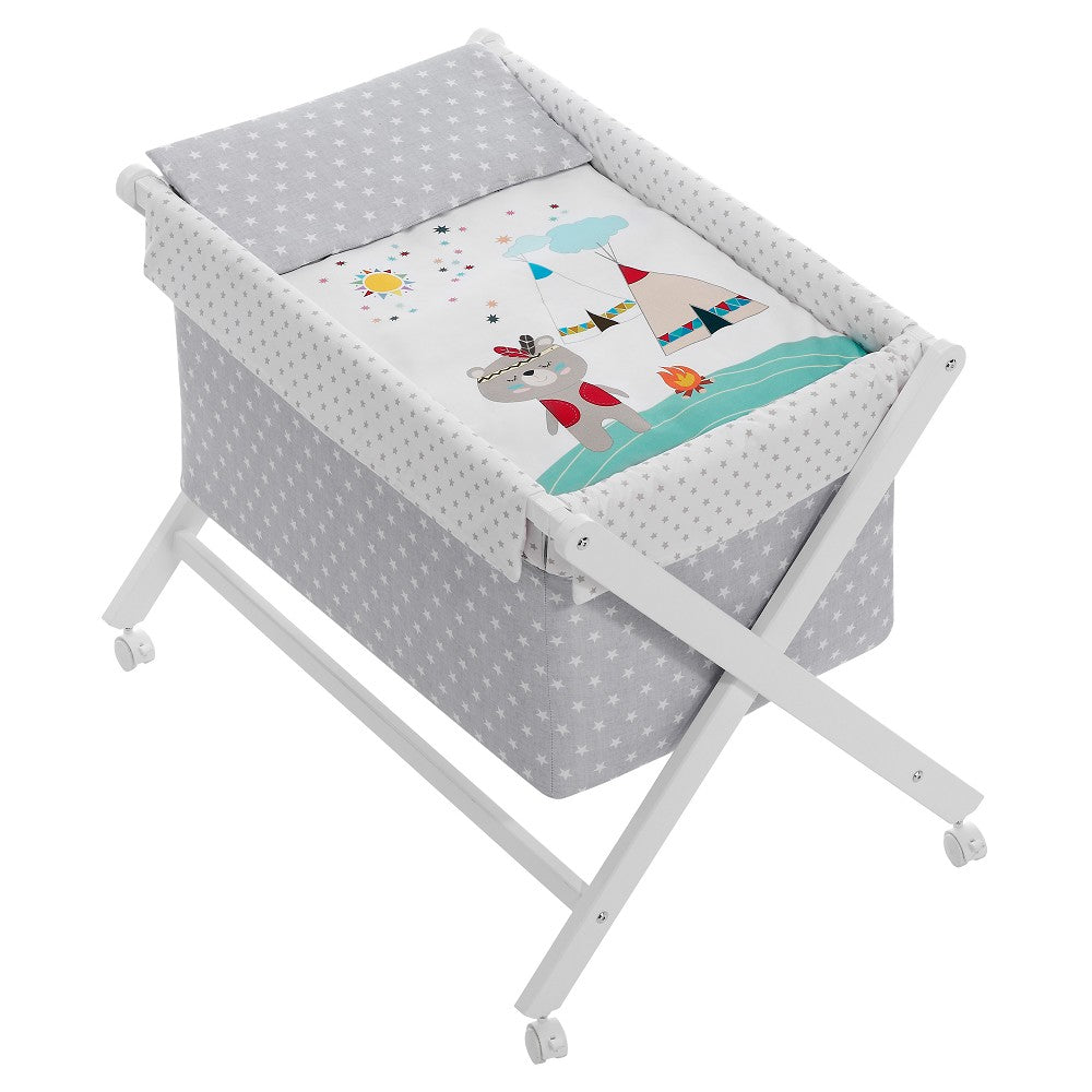 Berço Branco Faia+Lençóis+Vestimenta+Colchão Indio Interbaby