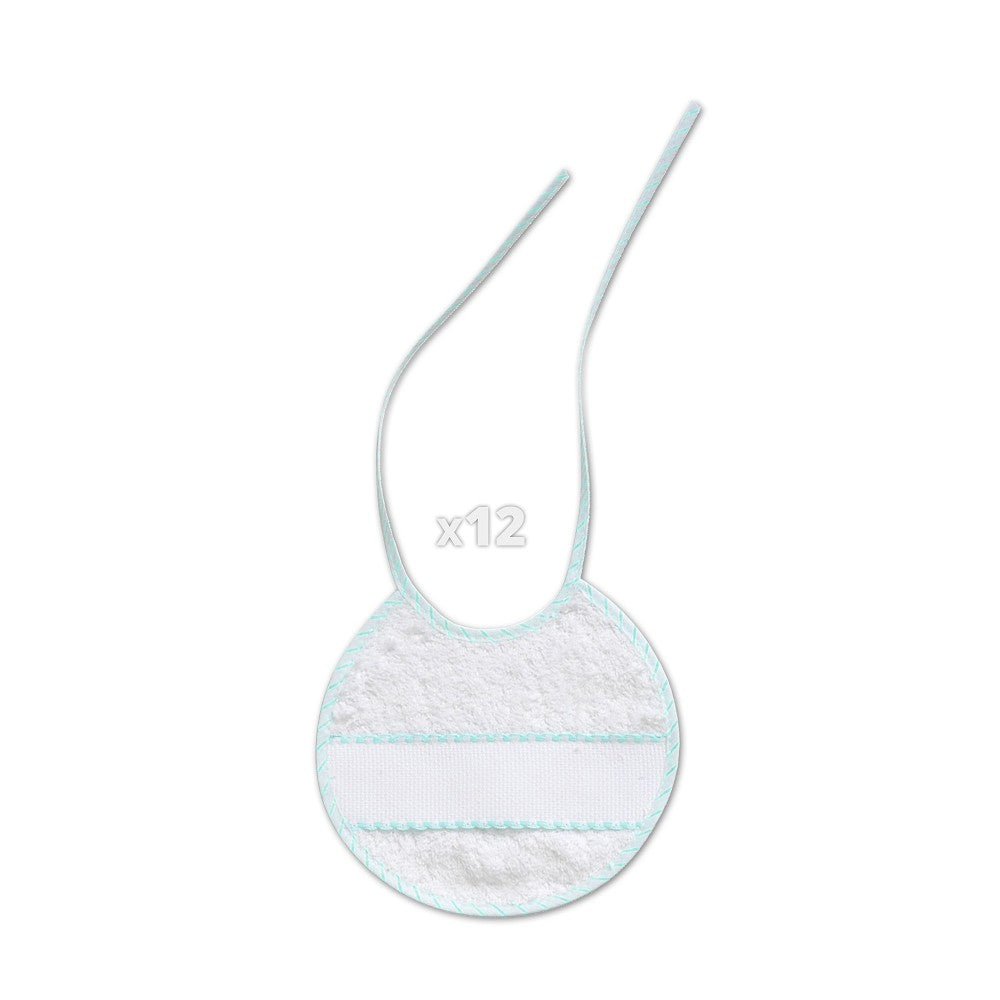Babete Em Ponto Cruz 20X20 Branco / Verde Interbaby