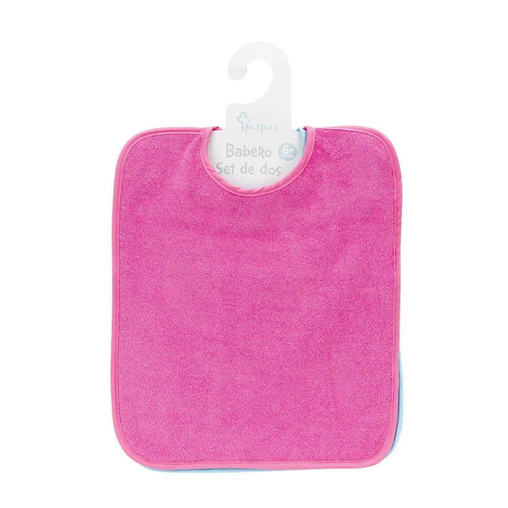 Pack 2 Babetes Terry Cor Com Fita Rosa Interbaby
