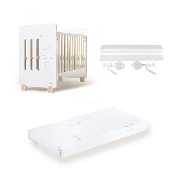Berço Interbaby Cama Star Nature + Colchão+kit Co-sleep
