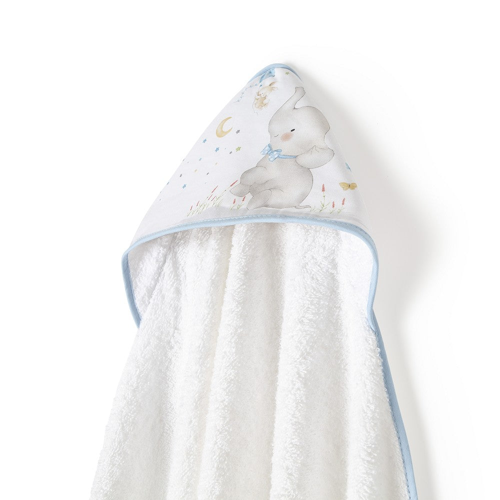 Toalha de banho 100X100 Algodão Elefante Azul Interbaby