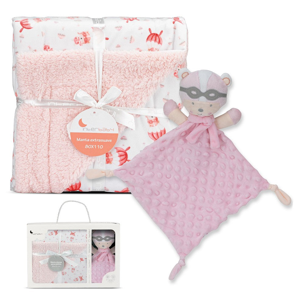 Manta Carneiro Paraquedista Rosa Interbaby