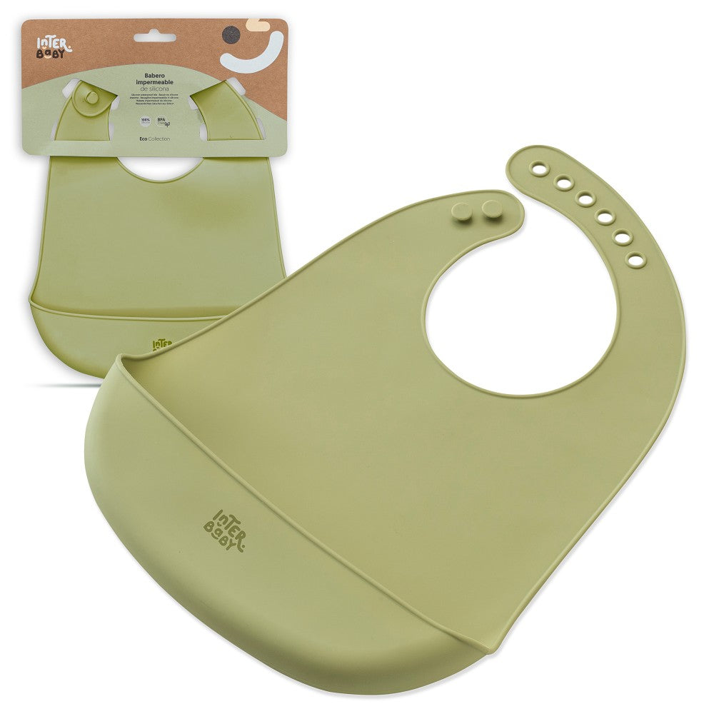 Babete De Silicone Verde Oliva Interbaby