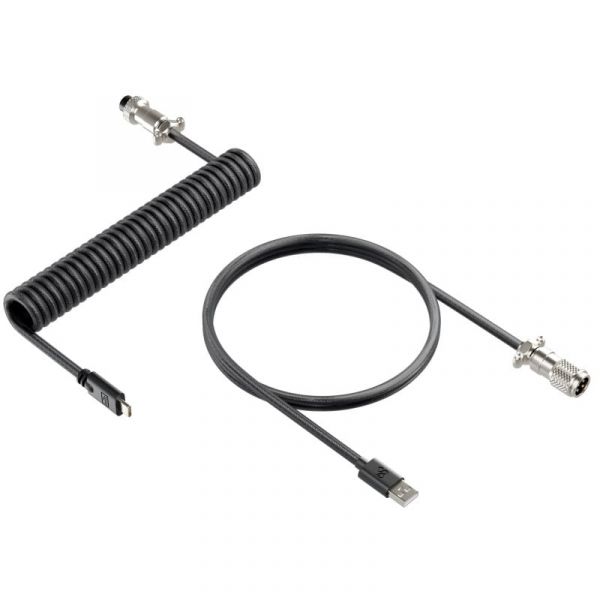 Newskill Coil Cabo Cabo Espiral USB-C Preto