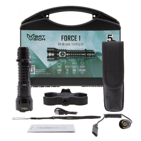 B-vision Lanterna Tactica Force 1 Kit de Caça led 1000 Lúmens