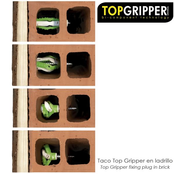 WOLFPACK Taco Topgripper Bimaterial Ø 6 mm. (caja 150 Unidades) Taco Anclaje Universal, Taco Hormigon, Taco Pladur, Taco Ladrillo Af 13136010