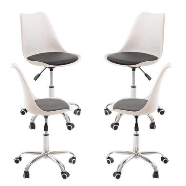Presentes Miguel Conjunto 4 Cadeiras Neo Branco e Preto