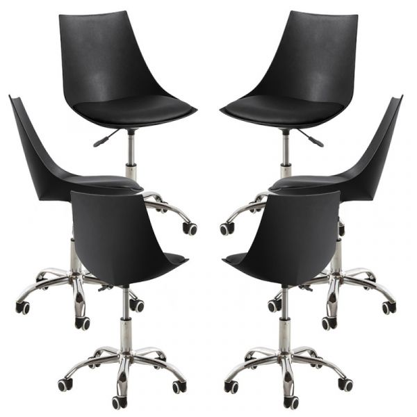 Presentes Miguel Conjunto 6 Cadeiras Blok Office Preto