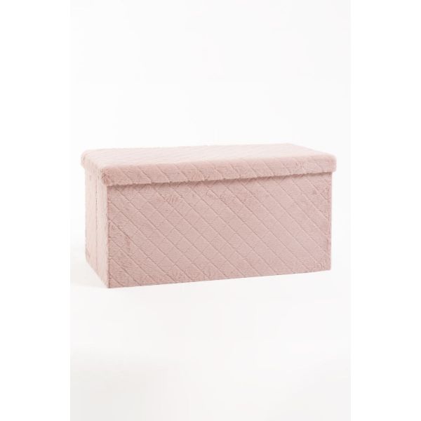 Presentes Miguel Pufe de Armazenamento Dico 76 cm Veludo Rosa