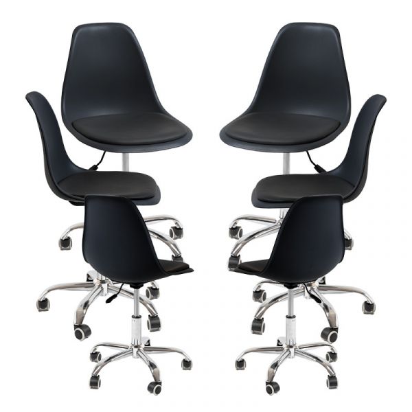 Presentes Miguel Conjunto 6 Cadeiras Dami Office Preto