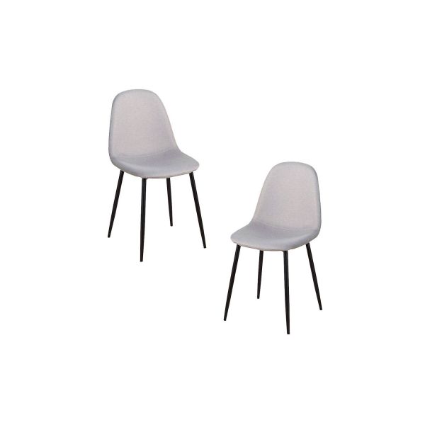 Presentes Miguel Pack 2 Cadeiras Black Teok Tecido Cinza claro