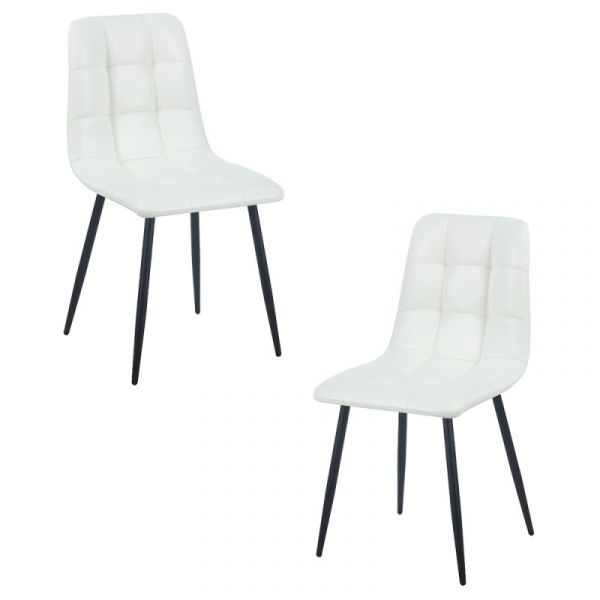 Presentes Miguel Conjunto 2 Cadeiras Stuhl Couro Sintético Branco