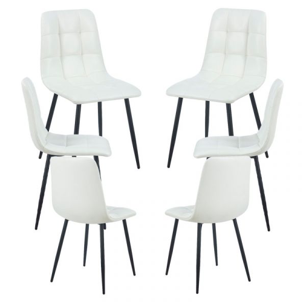 Presentes Miguel Conjunto 6 Cadeiras Stuhl Couro Sintético Branco