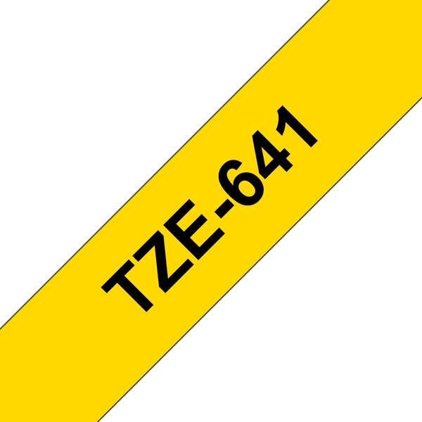 Fita de Etiquetas Brother Compatível TZe641 Preto/Amarelo 18mm x 8m Compatível
