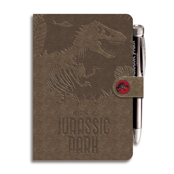 Grupo Erik Caderno Pontilhado Jurassic Park A5 Lombada Colada 92 Folhas Preto