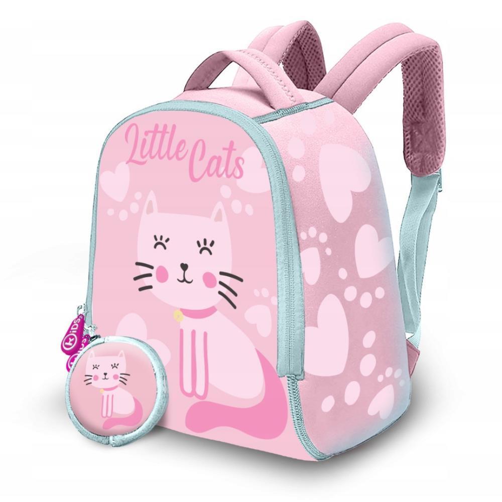 Mini Mochila em Neopreno Little Cats 25x17cm