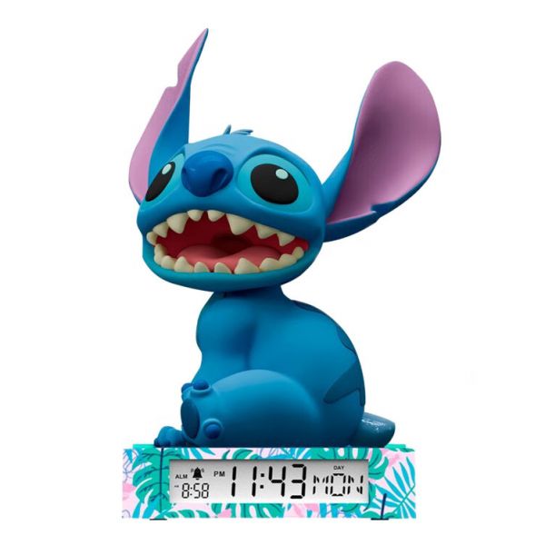 KIDS LICENSING Candeeiro 3D Despertador Stitch LAS3055