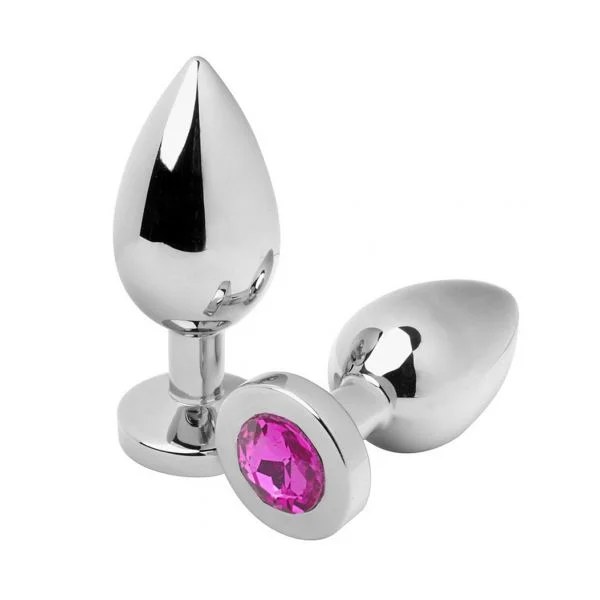 Metal Hard Anal Plug Diamond Pink Pequeno 5,71 Cm D-224963