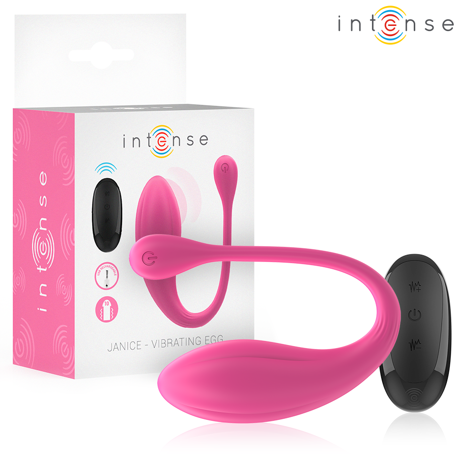 INTENSE - VIBRADOR JANICE U DUPLA ESTIMULAÇÃO 10 VIBRAÇÕES ROSA CONTROLE REMOTO