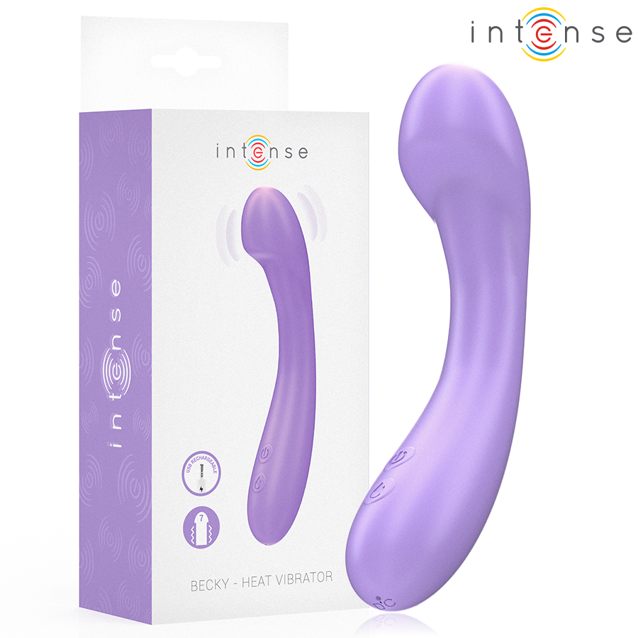 INTENSE - BECKY VIBRADOR 19 CM AQUECÍVEL 7 VIBRAÇÕES ROXO