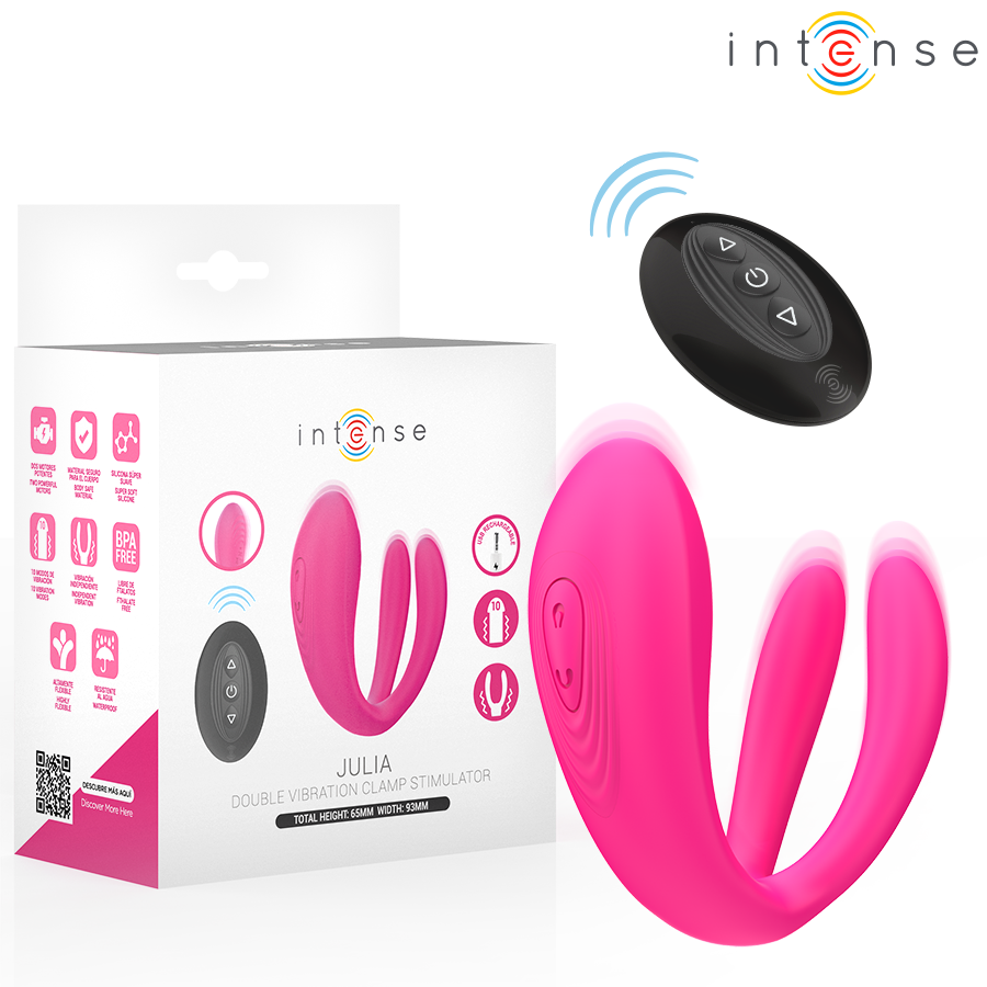 INTENSE - JULIA VIBRADOR DUPLO COM CONTROLE REMOTO