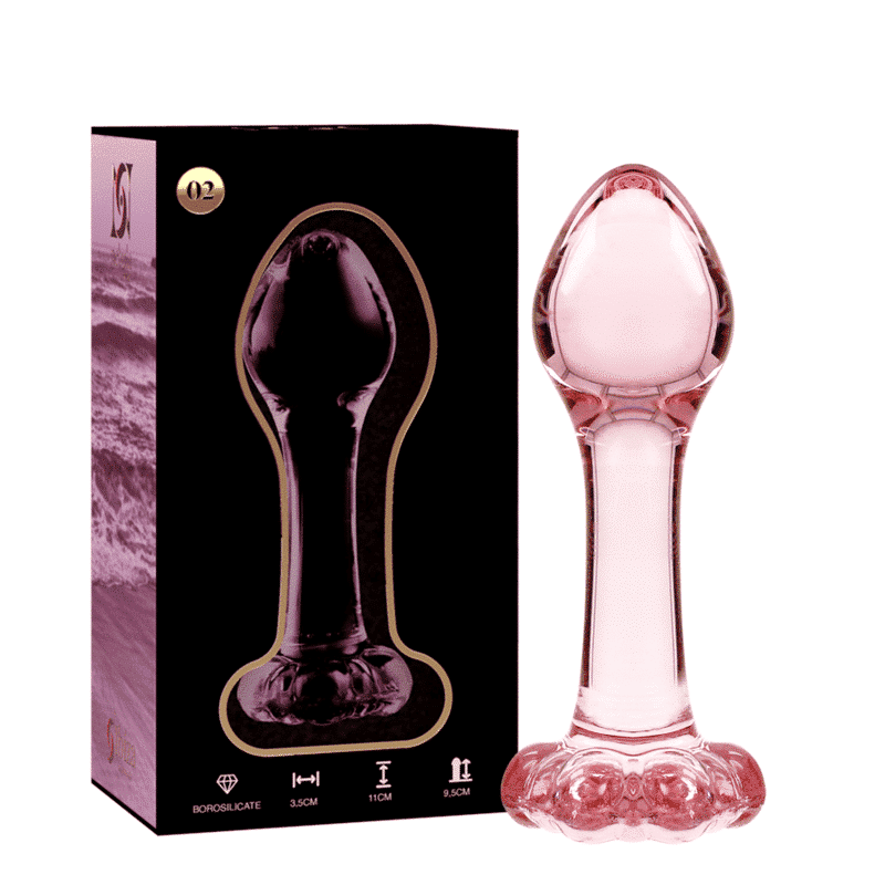 NEBULA SERIES BY IBIZA – MODELO 2 PLUG ANAL VIDRO BOROSILICADO ROSA 11 CM -O- 3.5 CM