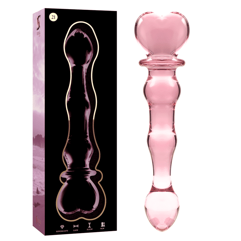 NEBULA SERIES BY IBIZA – MODELO 21 DILDO VIDRO BOROSILICADO ROSA 20.5 CM -O- 3.5 CM