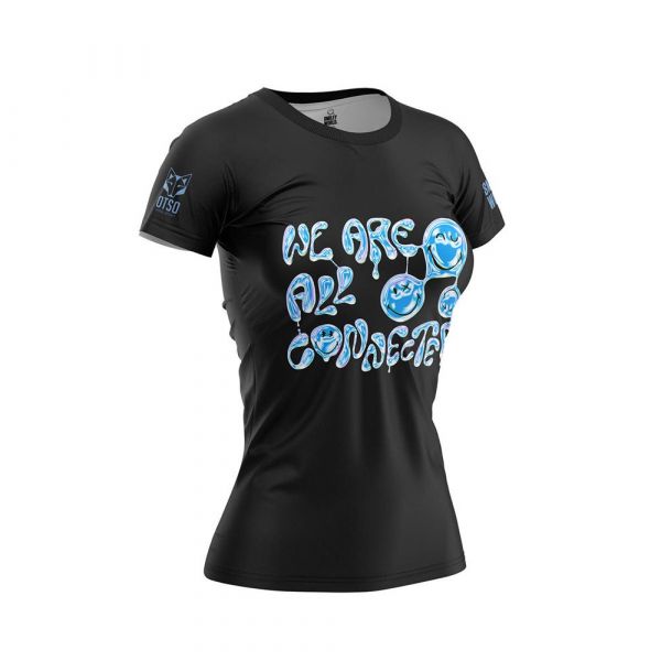 Otso Smileyworld Connected Short Sleeve T-shirt Azul L Mulher