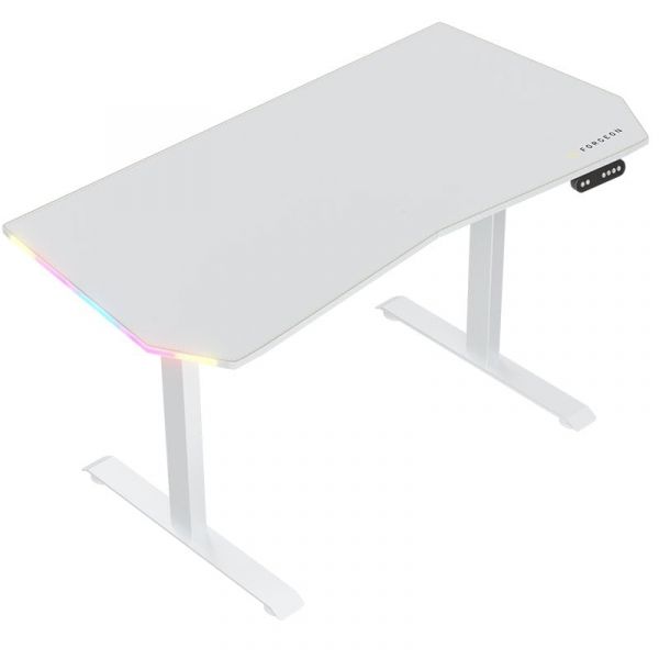 Forgeon Battleground White Mesa Gaming Regulável em Altura com Motor 140x70cm RGB Branca
