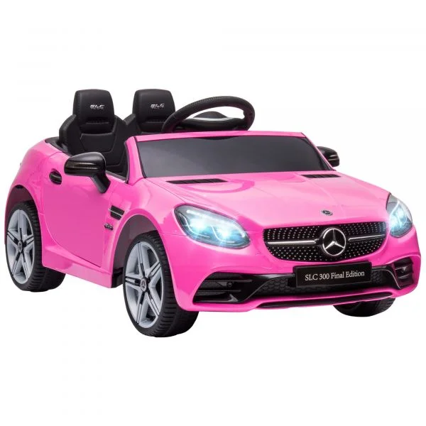 Carro Elétrico Mercedes SLC 300 12V Controlo Remoto Faróis LED Buzina 107x62,5x44cm Rosa
